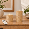 Luminara Indoor Wooden Birch Candle Duo