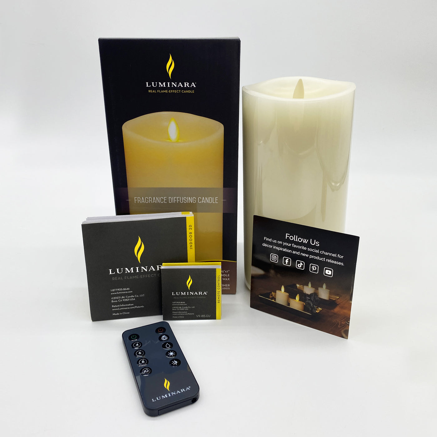 Luminara Ivory Fragrance Diffusing Candle Set