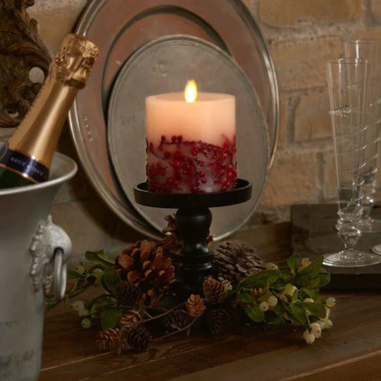 Luminara Indoor 3.25" x 4.5" Berry Inclusion Pillar