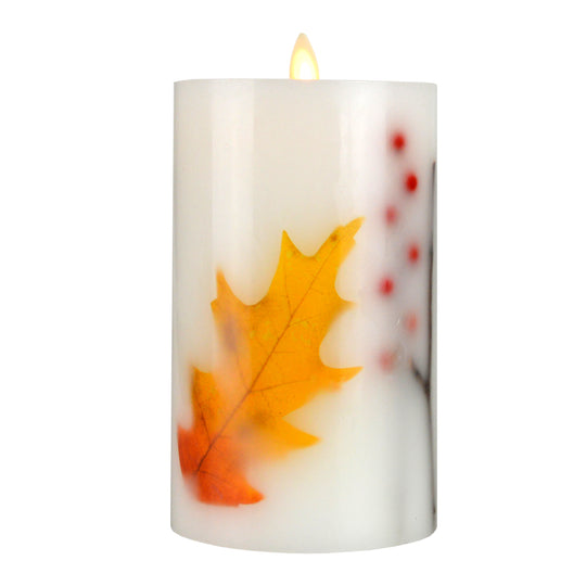 Luminara Indoor Twig, Berry & Leaf Inclusive Pillar 3.25" x 6.5"