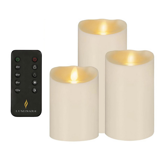Luminara Set Of 3 Outdoor Pillar Candles