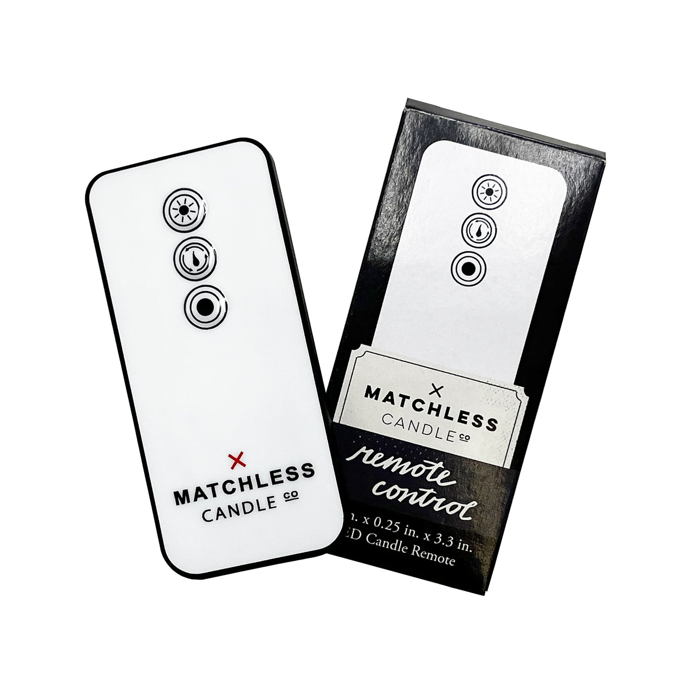 Matchless Candle Co. remote control with packaging