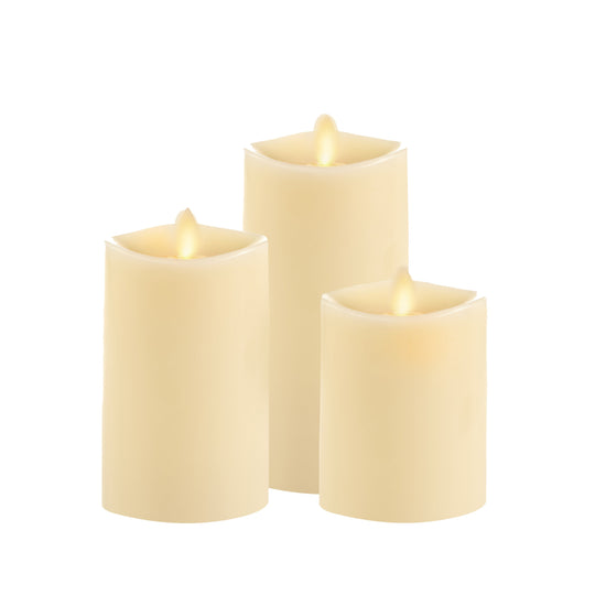 Luminara Indoor Ivory Pillar - 3 Pack Collection